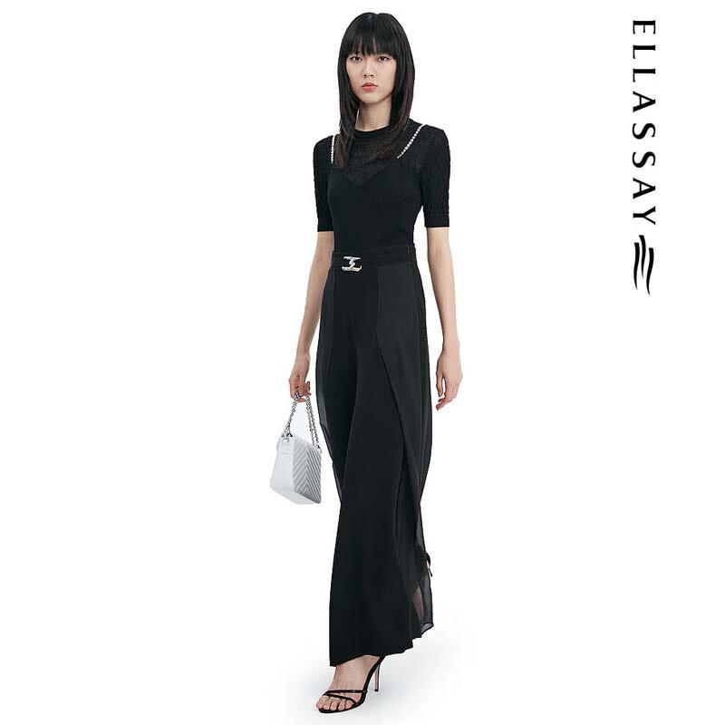 ELLASSAY Women's Chic Faux Two-Piece Knit Sweater