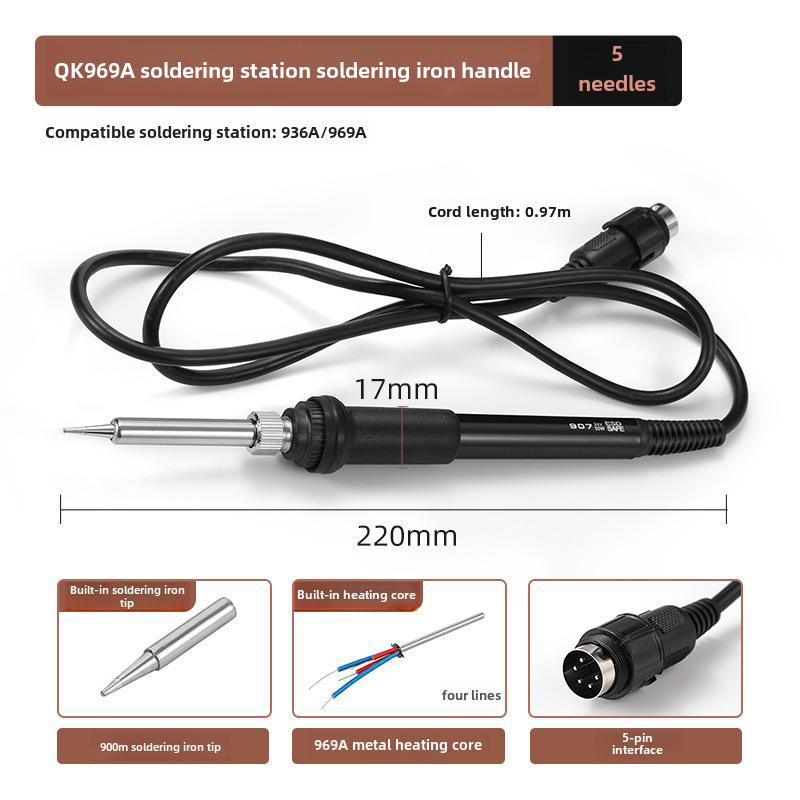 936 Adjustable Temperature Soldering Station Handle with 1321/1322 Metal Heating Core