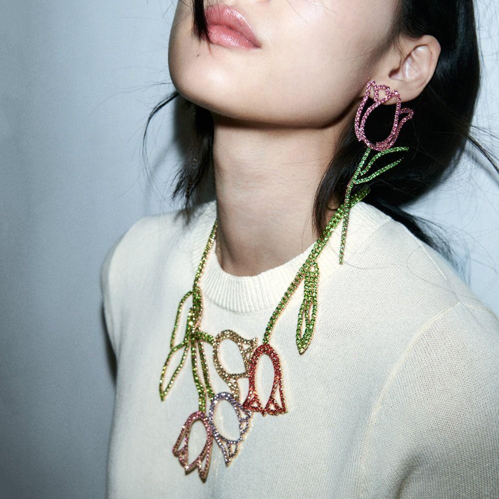 Rhinestone Daisy Necklace Zinc Zinc Alloy Women Dangle Earrings Bright Korean Style Ring  Party