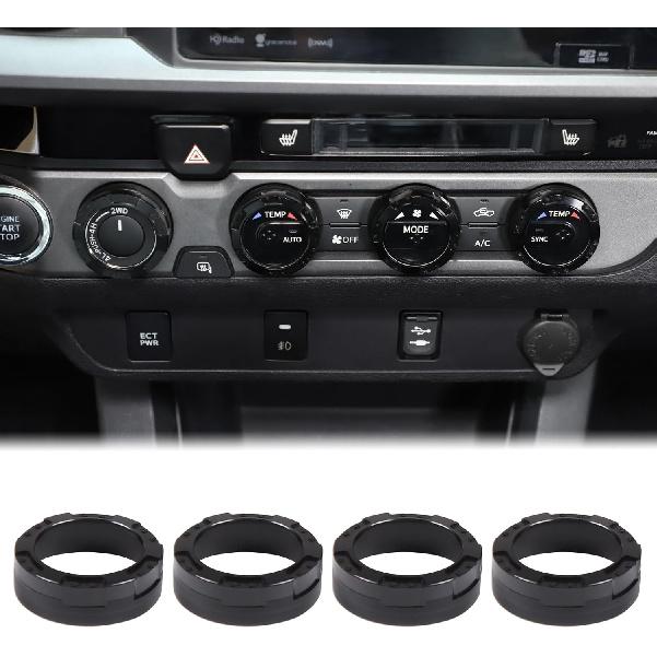 Upgrade Air Conditioner Switch CD Button Knob Trim Ring Fit Toyot@a Tacoma 2016-2023 Car Centre Console 2WD/4WD Temp Air Conditioner AC AUTO Switch чёрный