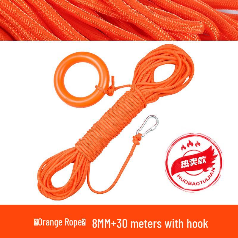 8mm 30m Drijvend Reddings Touw met Ring Haak