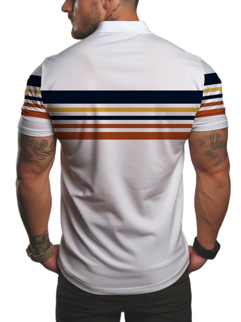 Men'S Print Polo Shirt | Skinny Fit, Slight Stretch, Button Collar, Casual Style, Print Design, Quick-Dry and Breathable