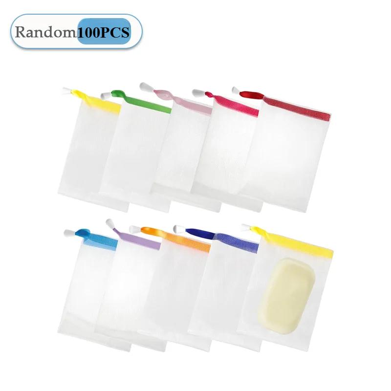 1-100PCS Soap Foaming Net Bubble Maker Japanese Facial Cleanser Foaming Mesh Bag for Handcrafted Soap Face Wash