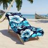 Hawaiianische Blaue Hibiskus Strandtuch Gemustert Sonnenschutz Und Winddicht Geeignet Für Schwimmbad Camping Reise Decke