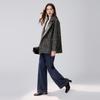 Damen Lockerer Blazer Mantel mit Wollmischung