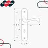 Door Handle Long Key Plate Classic Patina 72 MM