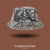 New Washed Old Retro Camouflage Soft Bucket Hat Men And Women Outdoor Mountaineering Sun Hat Sun Protection