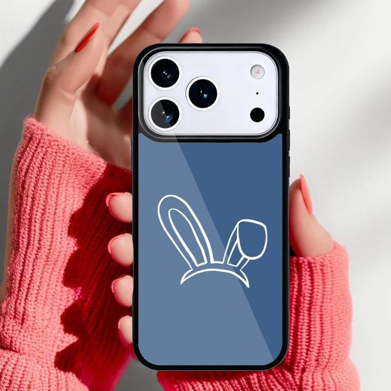 Bunny Rabbit Ears soft Phone Case for iPhone 17 16 15 14 13 Pro Max Back Cover for 12 11 Pro Coque