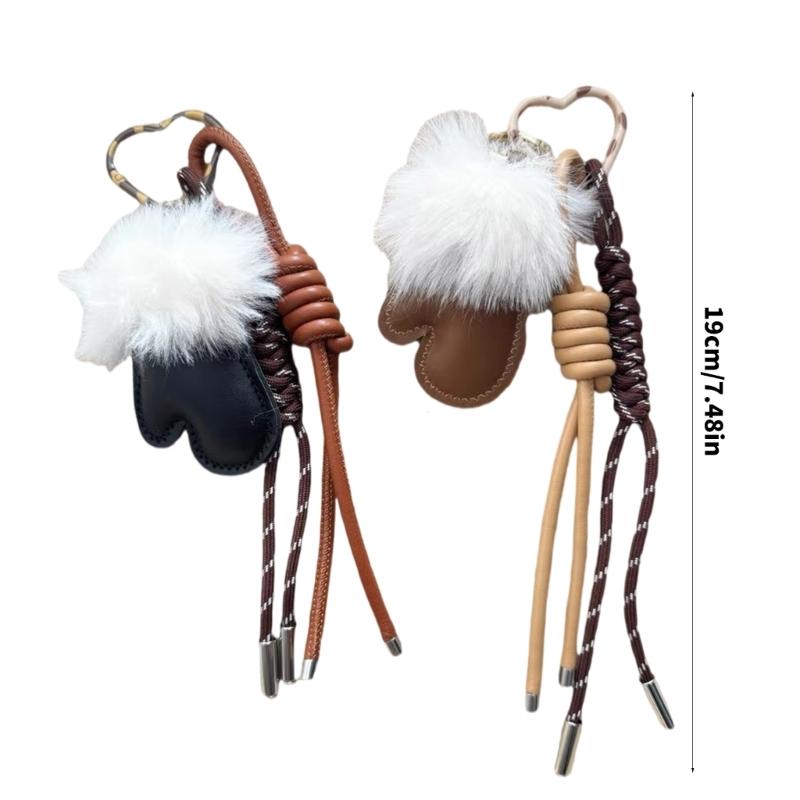 Handmade PU Leather Glove Shaped Bag Charm Keychain Accessory for Fashion Enthusiasts Unique Backpack Accessories