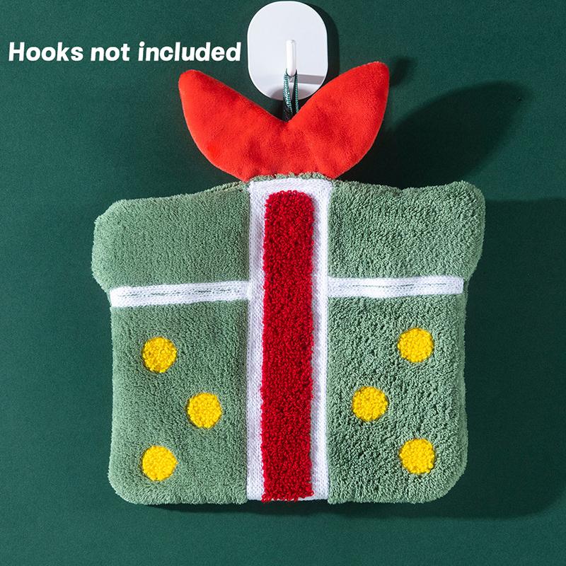 Christmas Hand Towel Cartoon Gingerbread Man Snowman Coral Fleece Towel Christmas Home Kitchen Bathroom Decoration Xmas Gifts