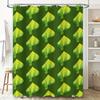 Bright Green Leaf Pattern Shower Curtain Eco-Friendly Bath Decor For Home Living Room Or Bathroom Extra Long Waterproof Shower C