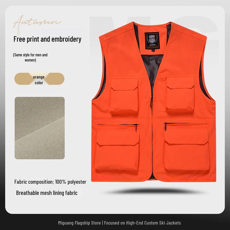 NIO Multi-Pocket Outdoor Photography Vest with Custom Logo XL