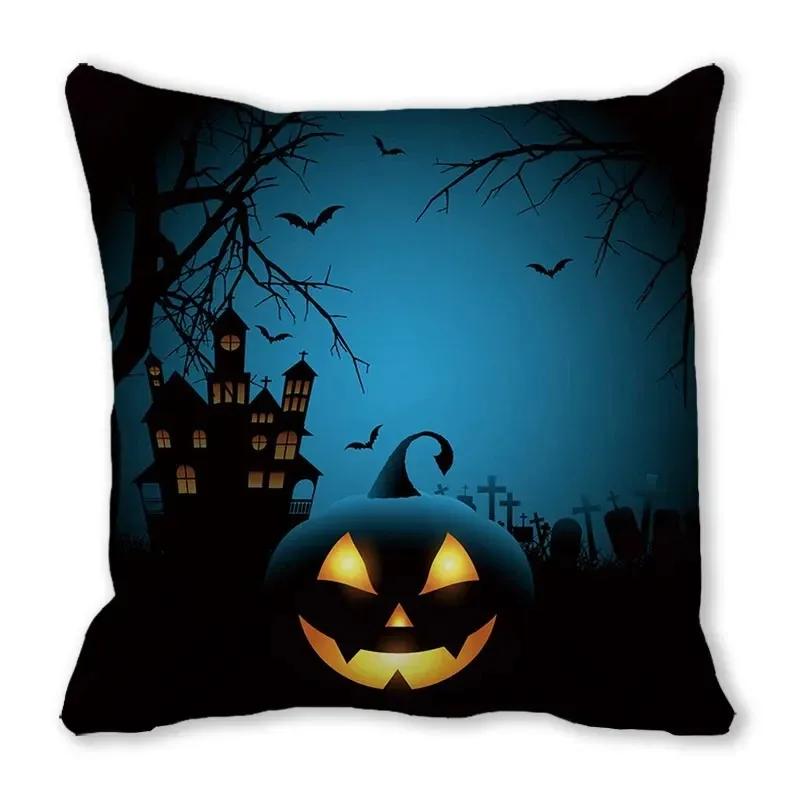 Halloween Horror Night Pattern Living Room Office Sofa Car Decorative Pillowcase