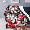Terrifier 2 Movie Art The Clown Blanket Coral Fleece Plush Decoration Breathable Throw Blanket for Bedding Plush Thin Quilt