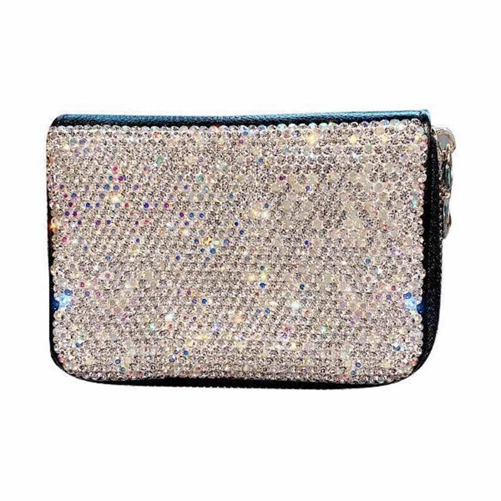 

Sparkling Women s Card Bag Luxury Dust-proof Mini Card Case Waterproof Portable Bling Rhinestone Card Holder Travel Accessories