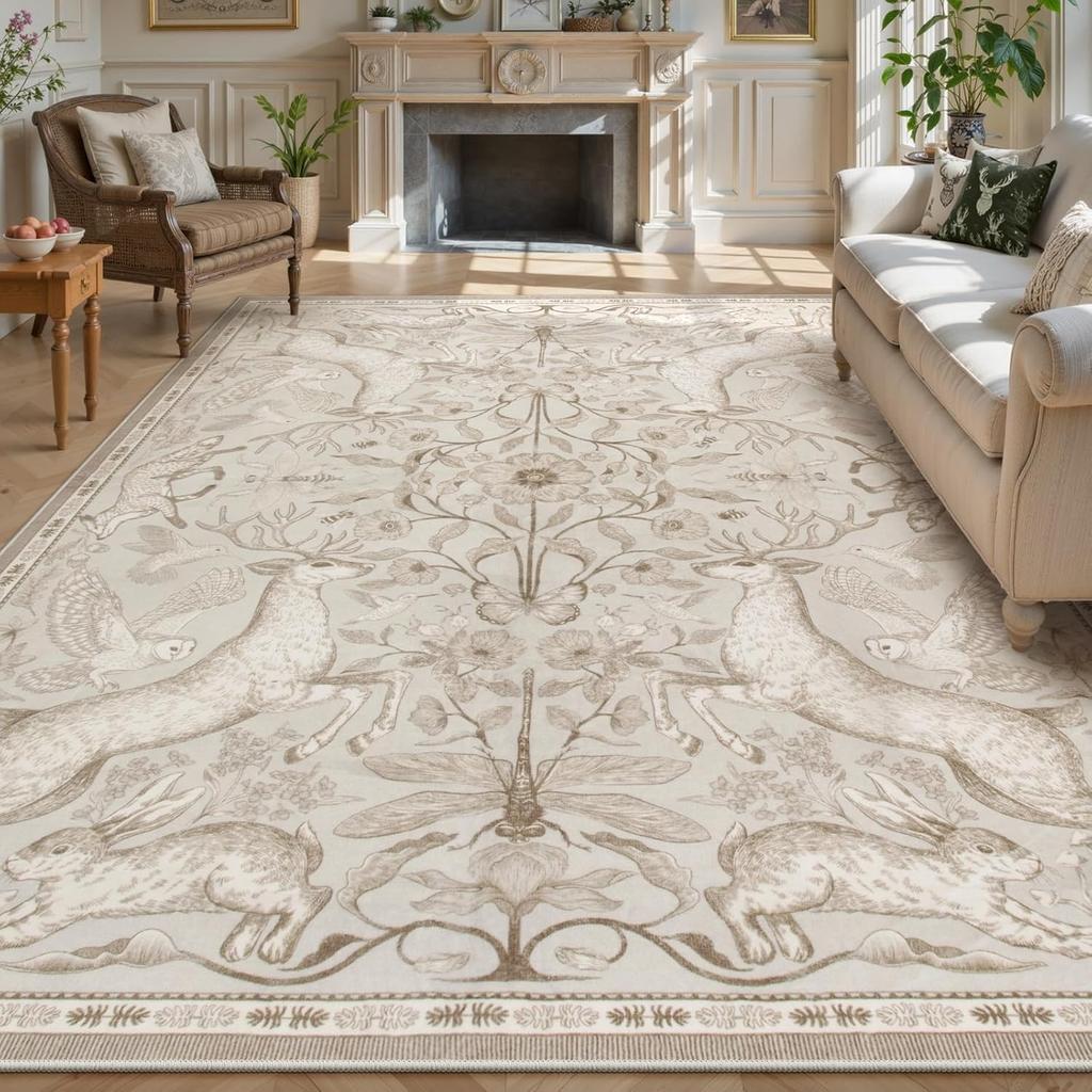 Living Room Carpet Non-slip Soft Machine Washable Floor Mat Retro Home Decor Easy To Fold Rug Bedroom Large Size Decorative Mats
