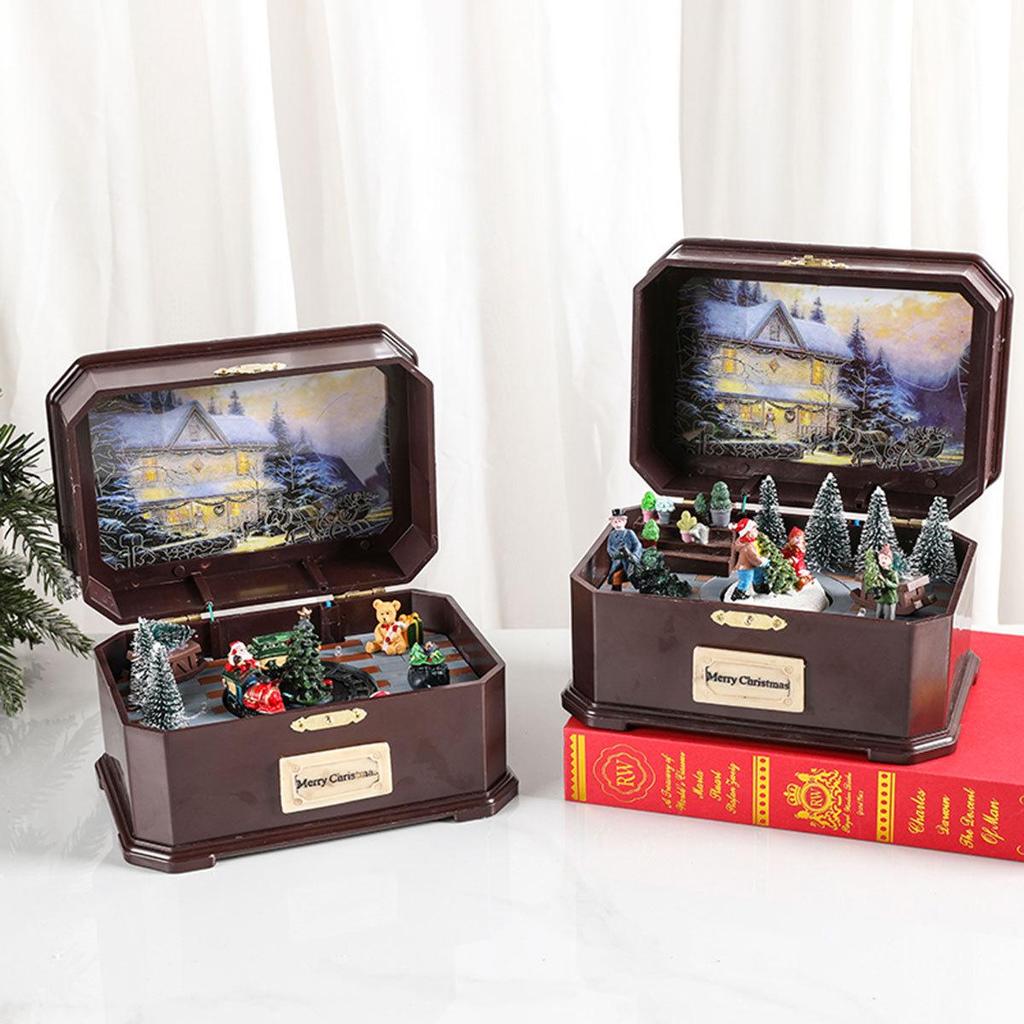 Musikalische Weihnachts-Licht-Drehzug-Ornamente Figuren-Set