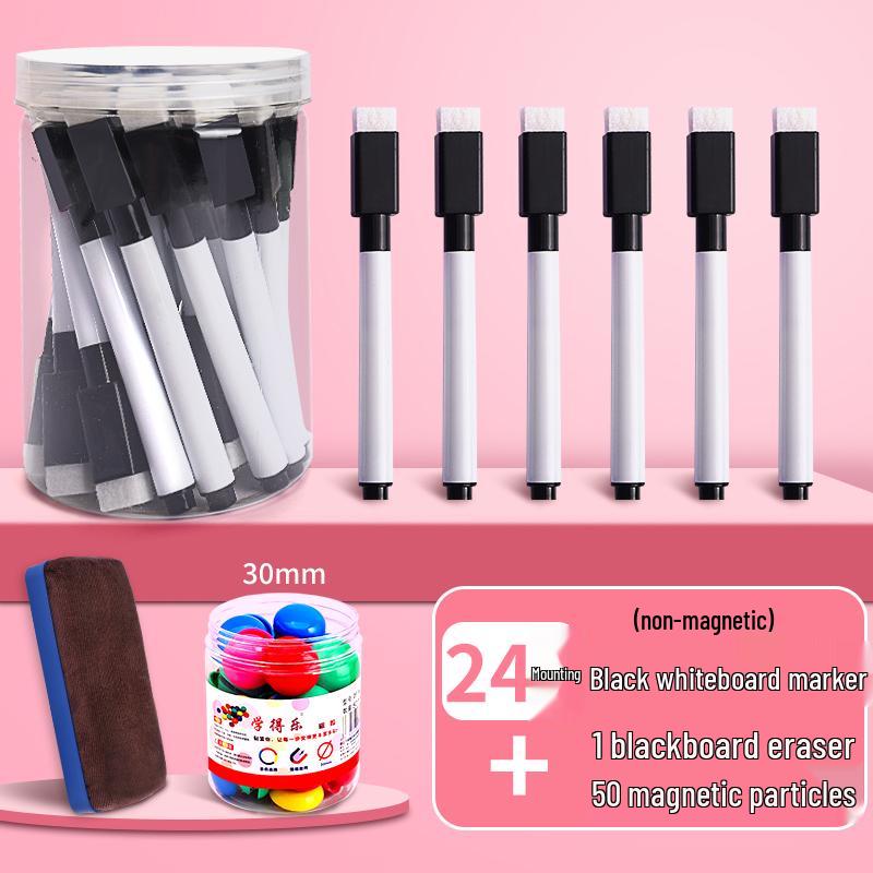 Magnetic Erasable Whiteboard Marker: Water-Based Colored Pen for Children, Crayon & Paintbrush for Drawing and Teaching.