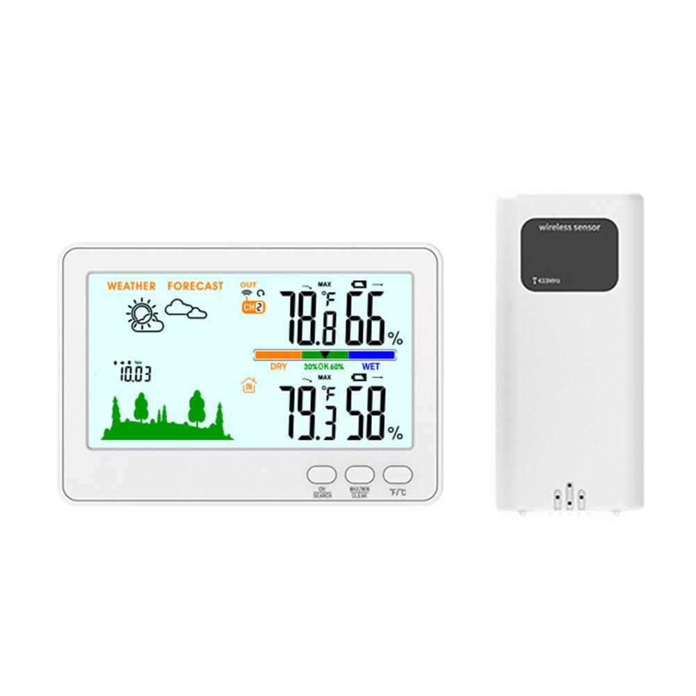 Indoor Outdoor Display Hygrometer Weather Station Air Pressure Measurement Backlight Display Low Power Reminder
