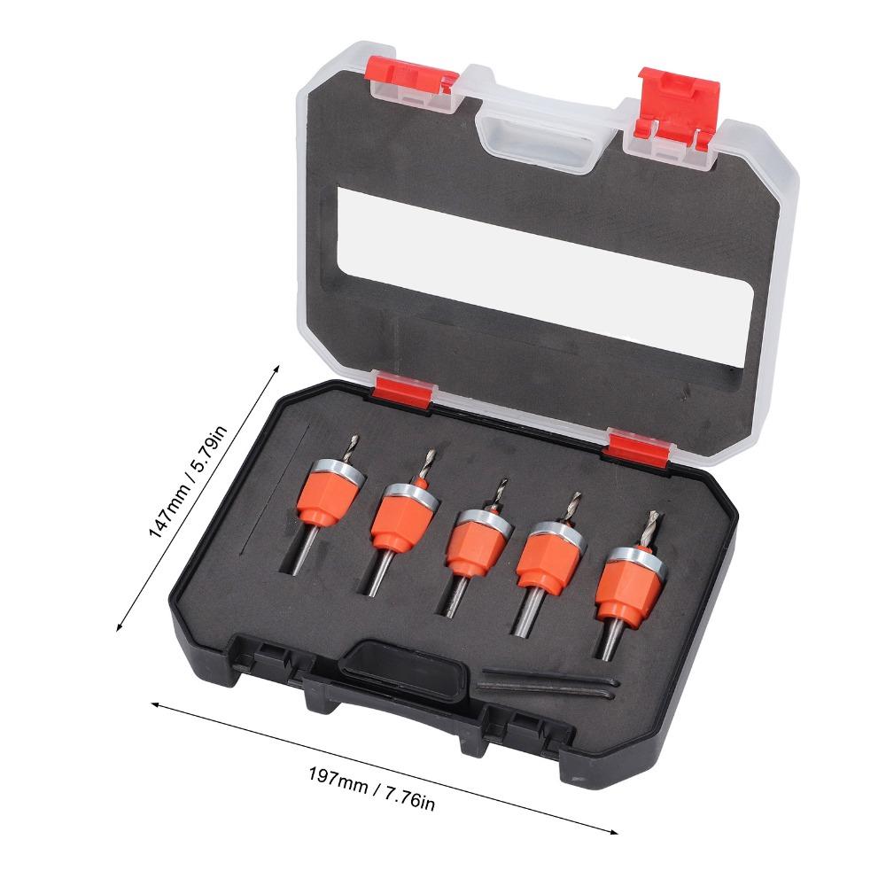 5pcs 2.8 3 3.2 3.5 4mm Diameter Countersink Drill Bit Set Hole Opener Bit Set  PVC Edge Banding