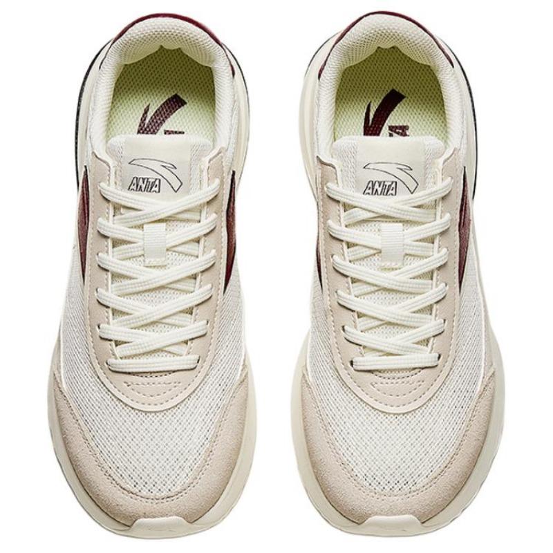 Anta Women Low-top Shock-absorbing Casual Shoes White Red 922428803-2