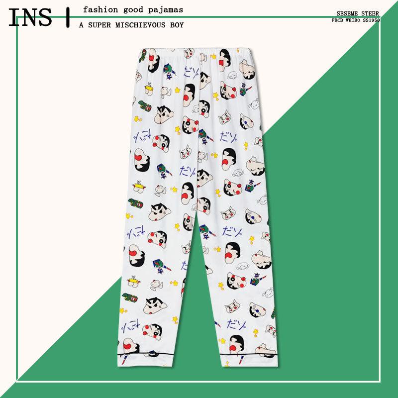 

Crayon Xiaoxin same pajamas Japanese men and women spring and autumn couples cute cartoon pure cotton long-sleeved large-size loungewear M size [recommended 40-50kg ]