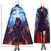 Halloween Masquerade Cape Adult Unisex Printed Long Robe Witch Shawl Cosplay Costume Party Prop
