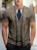 Fashion Fun Men's T-Shirt 3D Suit Tie Printed Short Sleeve Tee Party Tops Summer Men's Street Casual T-Shirt Oversized Clothing