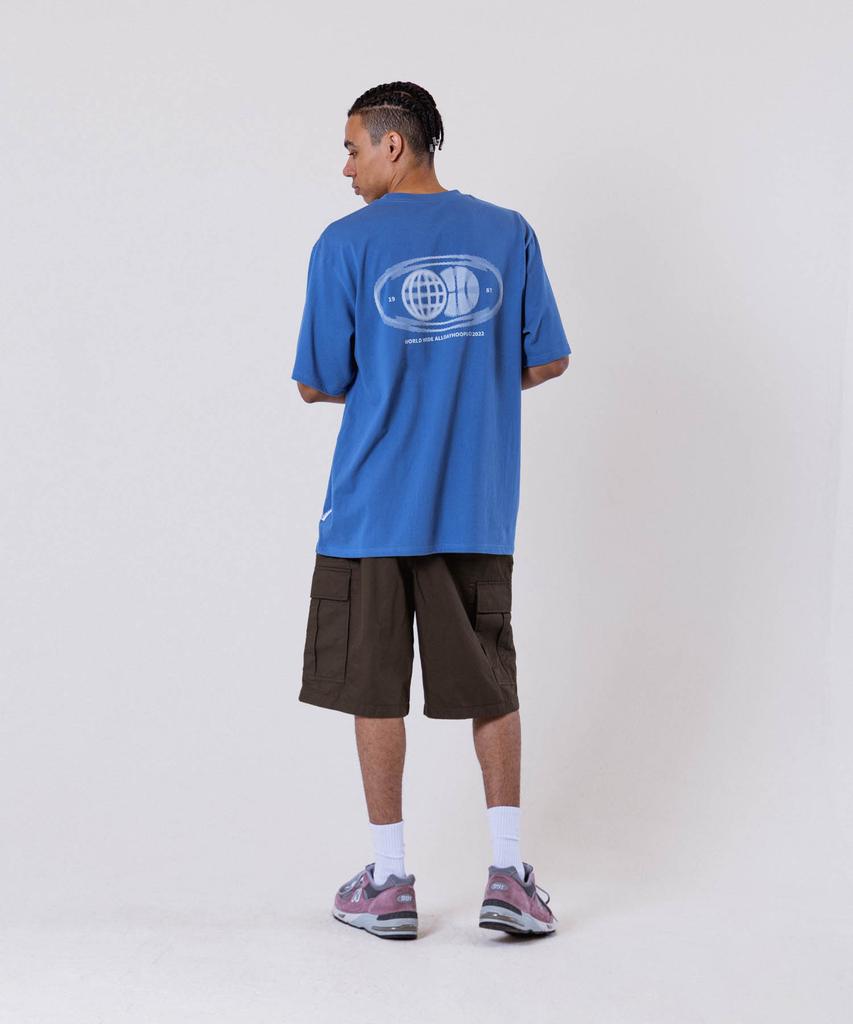 ALL DAY HOOPS Adh Worldwide Oversized Short Sleeve T-Shirt Blue