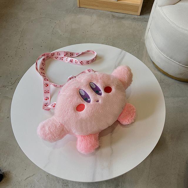 Kreslené plyšové hračky Kirby Dívčí sladce růžový batoh Kirby Dámská taška přes rameno Peněženka na mince Taška na mobilní telefon Dětské dárky k narozeninám