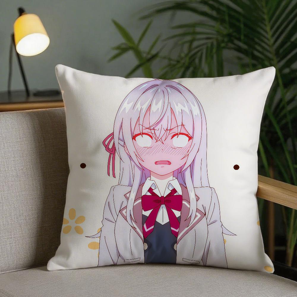 Anime Cute Alya RRoshidere Pillow Case Square DoubleSided Printing Sofa Cushion Cover Pillowcase Bedroom Bedside