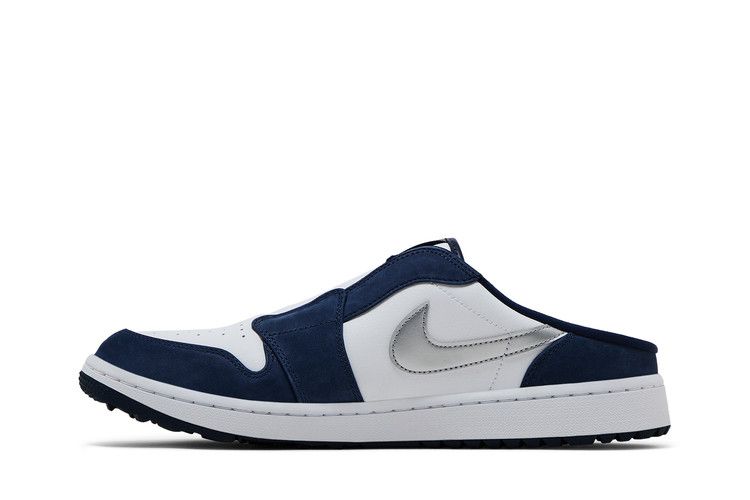 Men's Mules Nike Jordan 1 Mule Golf Midnight Navy White/Midnight Navy/Metallic Silver
