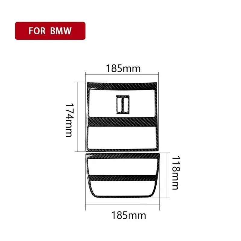 Real Carbon Fiber Car Center Air Outlet CD Panel Decorative Trim Sticker For BMW F10 5 Series 2011-2017 Car Interior Decor