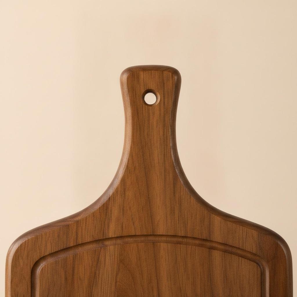 Wood Cutting Boards with Handle Walnut Smooth Butcher Block for Kitchen,