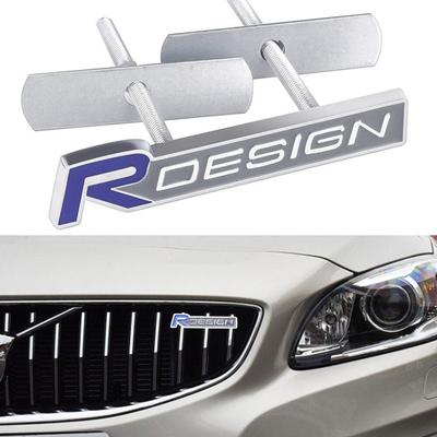 Badge de calandre avant en métal 3D, emblème de conception R, style de voiture pour R Design S60 V60 XC60 S60 V40, accessoires automobiles