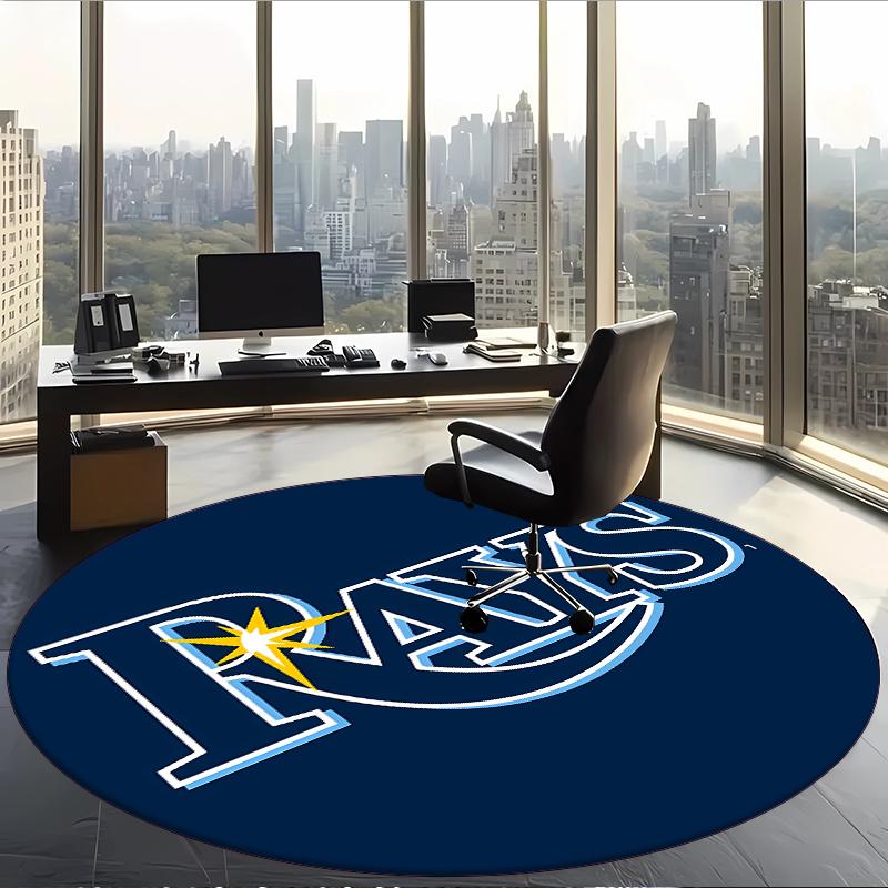 Tampa Bay Rays (14) Tappeto Rotondo per Ufficio Tappeto Decorativo per Pavimento per Ufficio Camera da Letto Soggiorno e Spazio Domestico