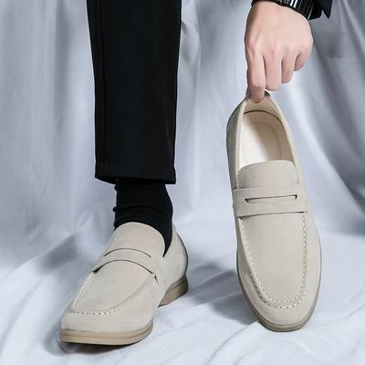 Klassische weiche Wildlederschuhe Penny Loafer für Herren Slipper Leder Freizeitschuhe für Herren Bequeme Fahrschuhe Flache Wanderschuhe für Herren