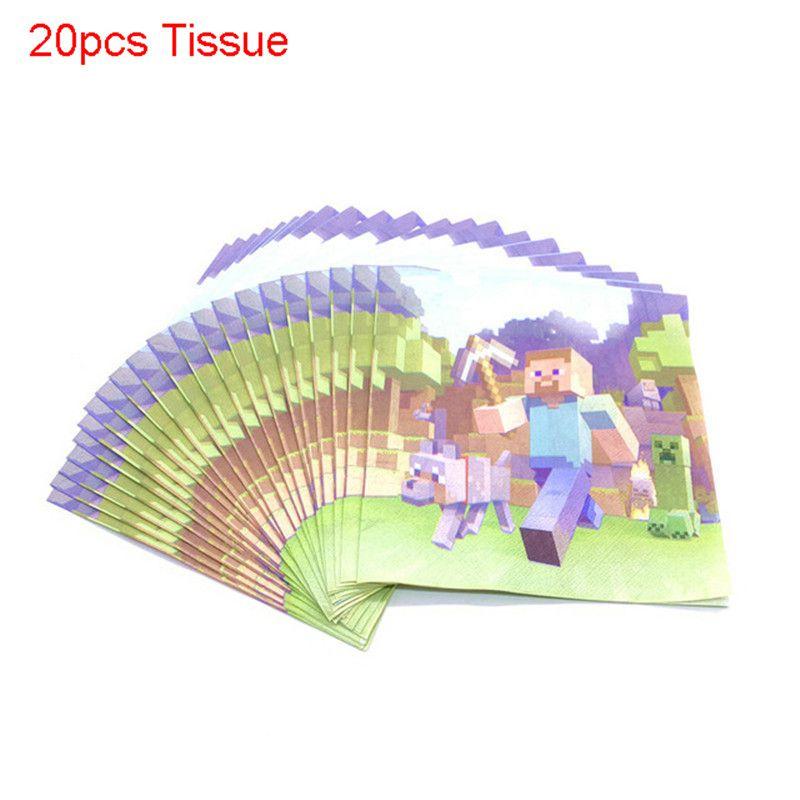 Shower Minecraft Baby Birthday Party Supplies Decoration Tableware Disposable