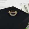 Copper Inlaid Zircon Adjustable Geometric Gold-Plated Ring