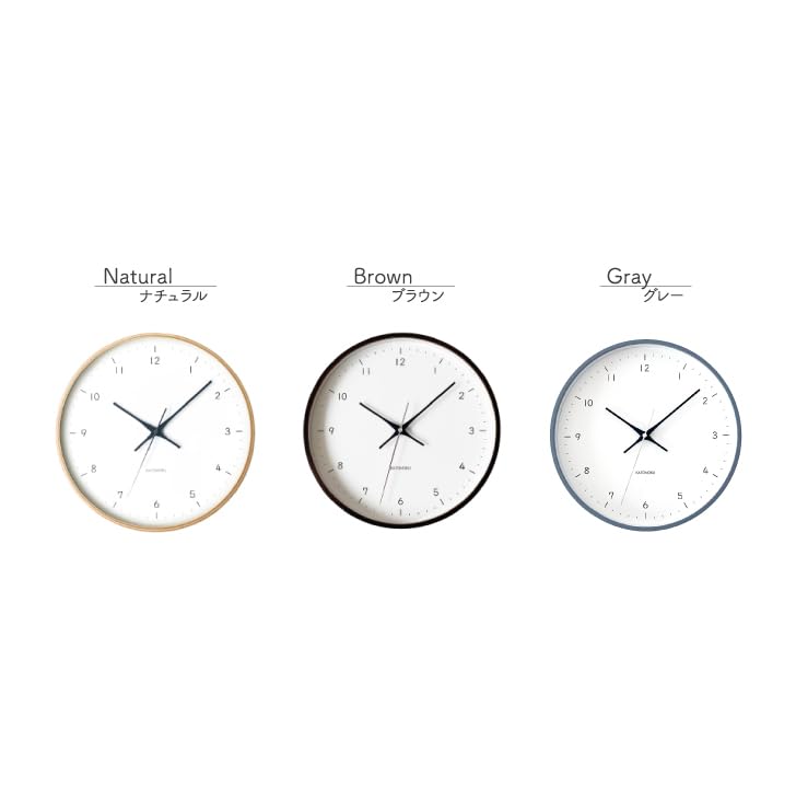 KATOMOKU plywood wall clock 12 wall clock with continuous second km-80NA Natural, hand, 304mm (radio-controlled clock)