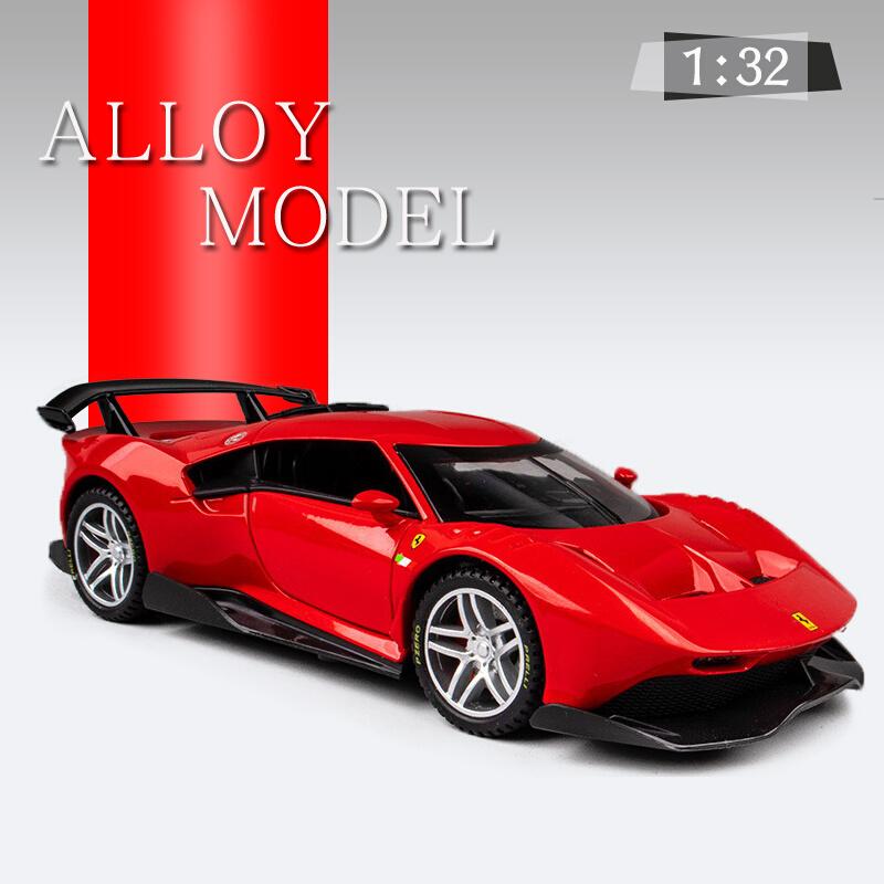 1/32 Laferrari  P80C Alloy Racing Car Model Diecast Metal Toy Sports Car Model Simulation Sound and Light Collection Children Gift