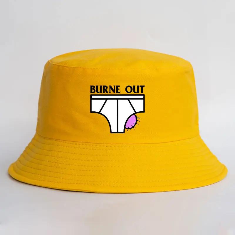 Adult Burne Out Summer Bob Unisex Outdoor Sun Visor Fisherman Cap Woman Man Casual Daily Reversible Bucket Hats Boy Sprots Caps