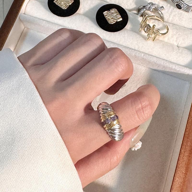 

Fashionable Silver Color Gemstone Ring For Women With Adjustable Open Design Perfect For Summer