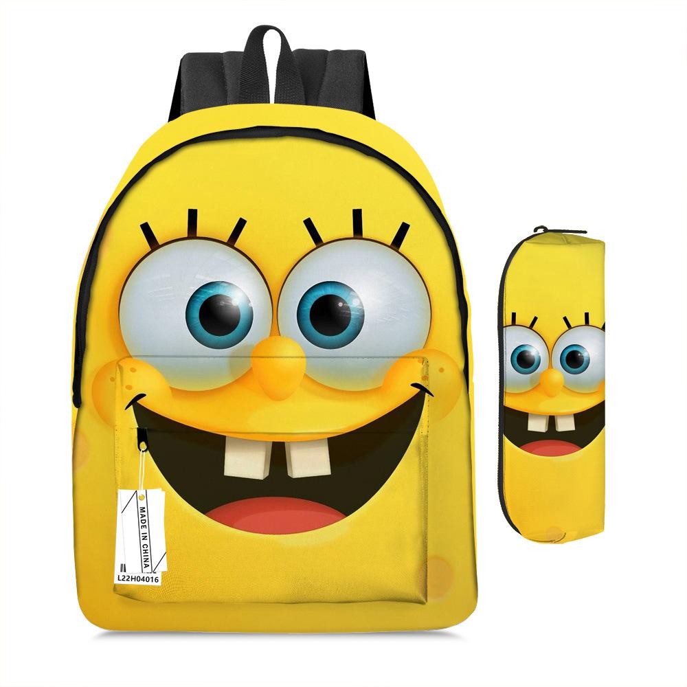 Spongebob Squarepants Children'S School Bag Male And Female Students Backpack Kindergarten Cute Cartoon Backpack Pencil Bag