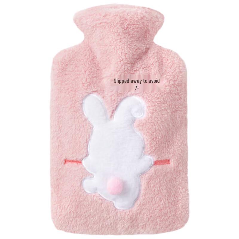 

Lexueer Large Hot Water Bottle with Pink Rabbit Plush Cover
