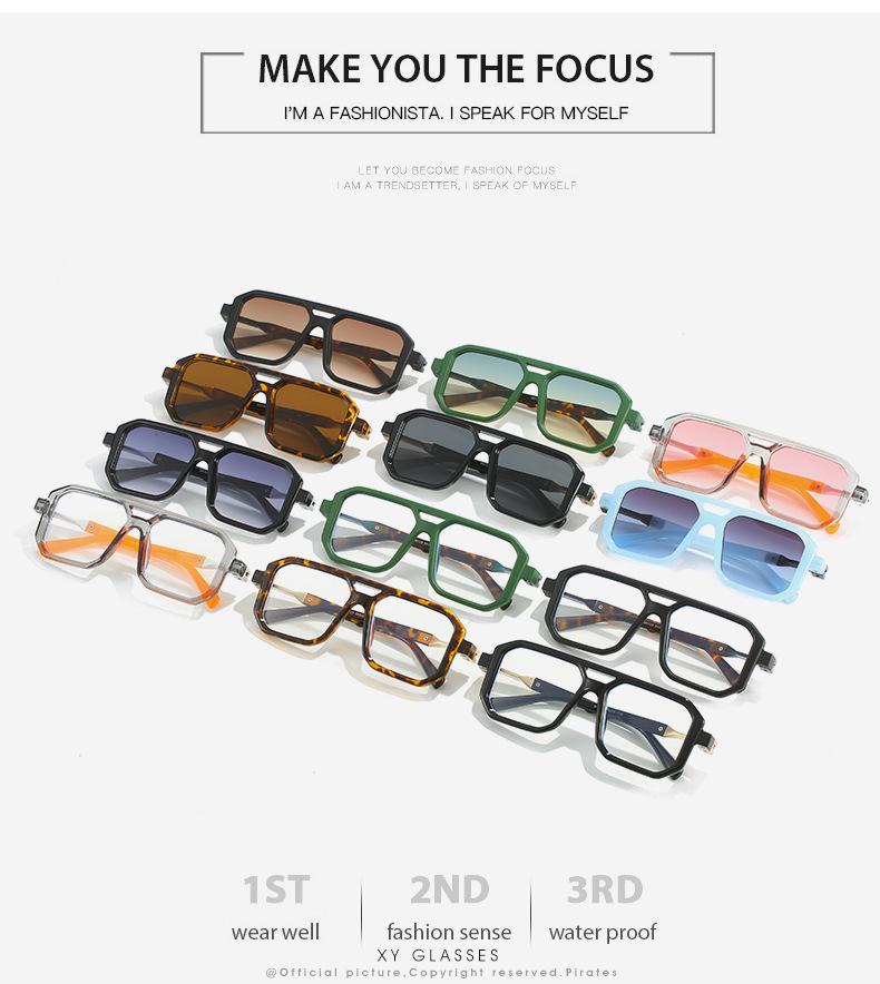 2023 Retro Double Bridge Aviator Sunglasses - European & American Minimalist Fashion