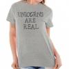 Unicorns Are Real Chubby Believe Magical Womens Short Sleeve Crew T Shirt