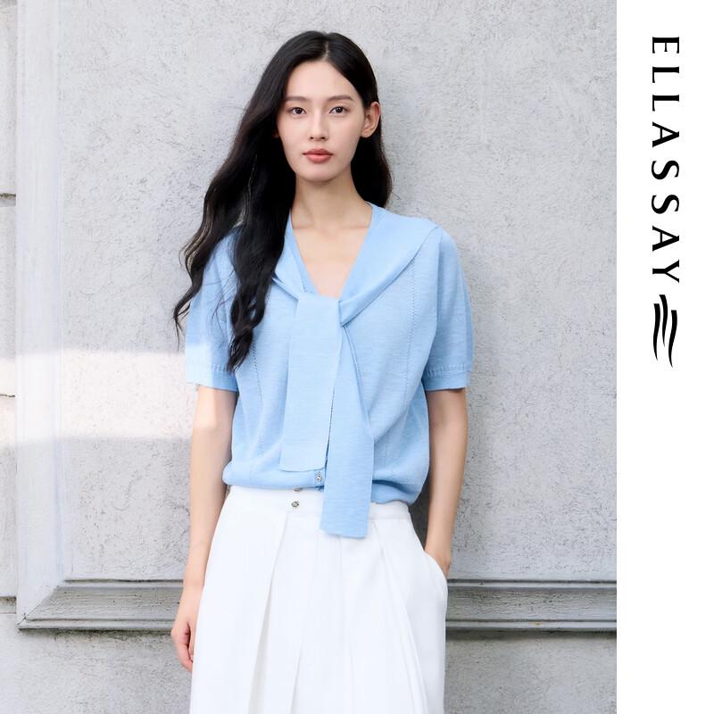 

ELLASSAY Women s Spliced Lace-Up Knit Cardigan L