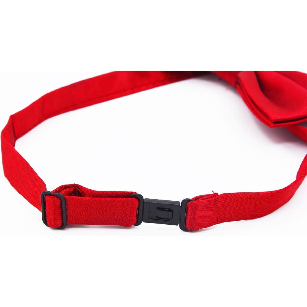 Amajiji Formal Dog Bow Ties for Medium & Large Dogs (D114 100% Polyester) (Dark Red)