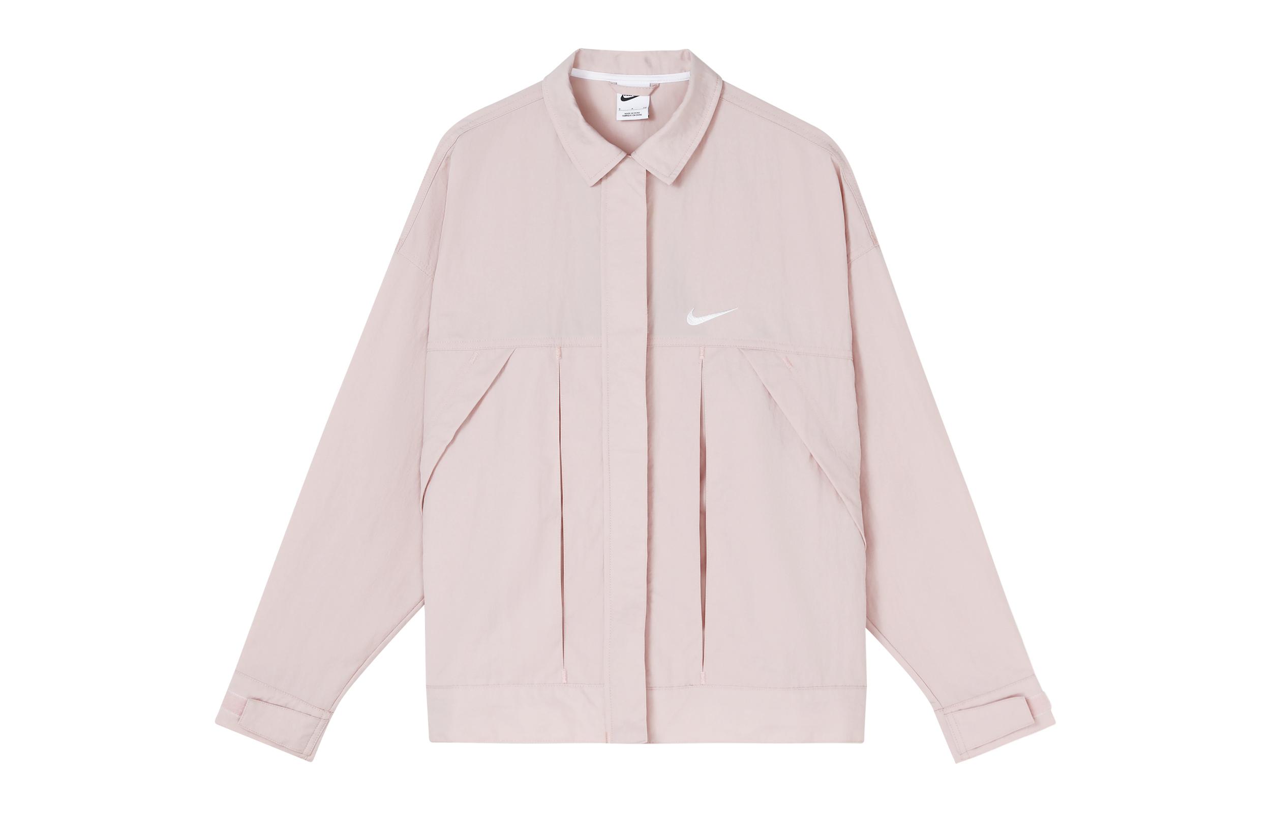 Nike Women s Zip-Up Woven Loose Fit Collared Jacket Pink FD9929-601 XL